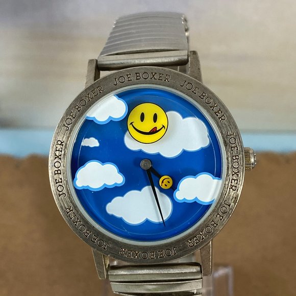 Vintage Rare Joe Boxer Smiley Face Watch Clouds - Picture 1 of 6